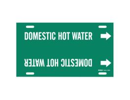 Domestic Hot Water Pipe Marker, 24" W, Fits Pipes 8" Dia. Thru 9.875" Dia.