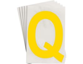 ToughStripe® Floor Marking Polyester 8 in Label Letter Q Yellow 20/PK