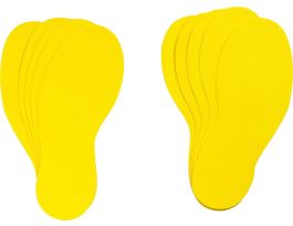 Removable Vinyl Footprints, Yellow, 3.75" x 11.875"