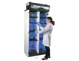 Storage Cabinet with Hinged Doors and Shelves, 35" W; 80 to 220 VAC