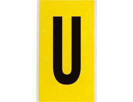 Repositionable Vinyl 6 in Black on Yellow, Letters U Card