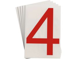 ToughStripe® Floor Marking Polyester 8 in Label Number 4 Red 20/PK