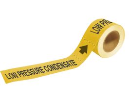 LOW Pressure Condensate Pipe Marker, 1" H x 8" W, Roll of 25 Each, Fits Pipes 1.5" Dia. Thru 2" Dia.