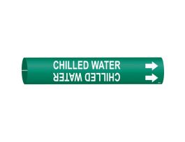 Chilled Water Pipe Marker, 2.8125" H x 2.8125" W, Fits Pipes 4" Dia. Thru 6" Dia.