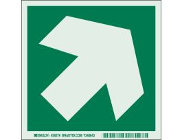BradyGlo With Diagonal Arrow Sign , 6" H x 6" W x 0.008" D