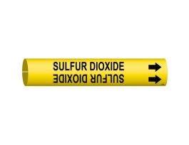 SULFUR DIOXIDE Pipe Marker, 2.8125" H x 2.8125" W, Fits Pipes 4" Dia. Thru 6" Dia.