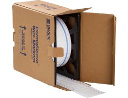 PermaSleeve Heat Shrink Wire and Cable Labels 1/4" Dia for 3" Core Printers - 2" White Double-Sided