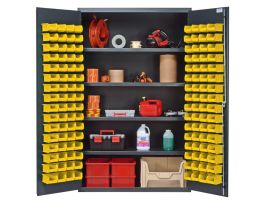CABINET W/128 YLW BINS STEEL 48X24X78IN