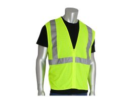 Class 2 Mesh Vest, No Pockets, Zipper Closure 2in. Tape