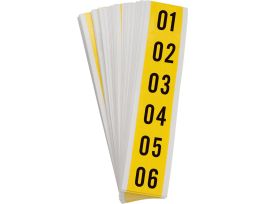 Repositionable Vinyl 1 in Black on Yellow, Numbers 01 to 99 Kit