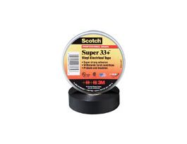 Scotch® Super 33+ Vinyl Electrical Tape, 3/4 in x 52 ft, Black, 10 rolls/carton, 100 rolls/Case