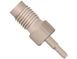 Adapter Fitting, for P-794, Natural PEEK, 0.020" Bore, 0.020" to 0.030" Hose Barb x Male 1/4-28 Flat Bottom; 1/EA