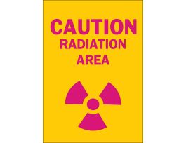 CAUTION Radiation Area Sign, 10" H x 7" W x 0.1" D, Fiberglass