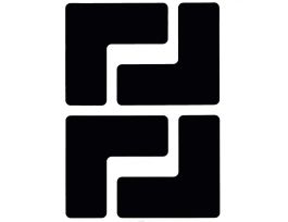 ToughStripe® Floor Marking Tape L-Shaped Corner Marks -  Polyester, Solid Color, Black, 2" x 5"