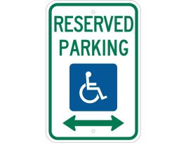 Reserved Parking Sign, 18" H x 12" W x .035" D, Aluminum, Dual Arrow