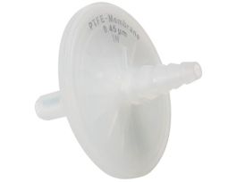 PTFE Syringe Filters, Non-Sterile, Barb-Barb, 0.45m, 50 mm dia; 20/box
