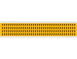Outdoor Vinyl 0.25 in Black on Yellow Letters P Card of 144 Labels