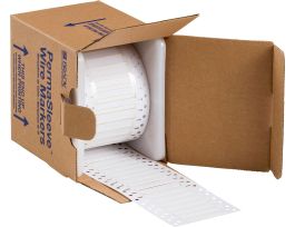 Low Smoke Zero Halogen Double Sided PermaSleeve Heat Shrink Tubing, 0.094" Dia x 2" W, Roll of 500, White