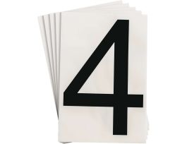 ToughStripe® Floor Marking Polyester 8 in Label Number 4 Black 20/PK