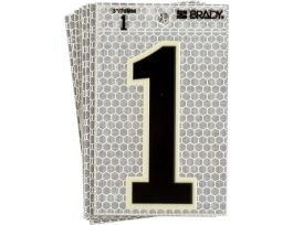 Glow in the Dark 5 in Black, Green Glow on Silver Number 1 10/PK