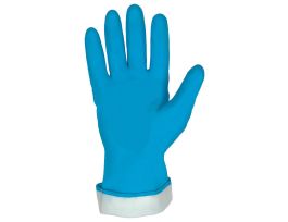 GLOVES FLOCK LINED BLUE LATEX DZ