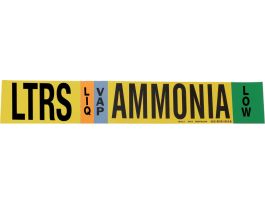 LTRS VAP AMMONIA LOW Pipe Marker, 2.25" H x 14" W, Fits Pipes 2.5" Dia. Thru 7.875" Dia.