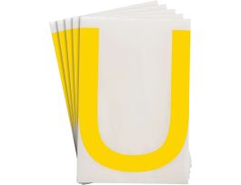 ToughStripe® Floor Marking Polyester 8 in Label Letter U Yellow 20/PK