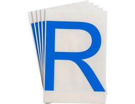 ToughStripe® Floor Marking Polyester 8 in Label Letter R Blue 20/PK