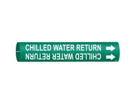 Chilled Water Return Pipe Marker, 2.8125" H x 2.8125" W, Fits Pipes 4" Dia. Thru 6" Dia.