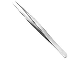 Stainless Steel Tweezers w/ Very Sharp, Fine Tips; 120 mm L