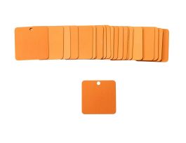 Blank Valve Tags, 1.5" H x 1.5" W, Aluminum, Orange