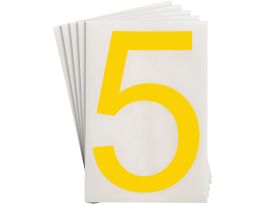 ToughStripe® Floor Marking Polyester 8 in Label Number 5 Yellow 20/PK