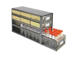 Upright Freezer Drawer Rack, 2 Drawers for 6 Boxes & 1 for (60) 15 mL Tubes