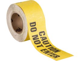 Hazard Marking Anti-Skid Tape Roll - Anti-Skid  Vinyl, CAUTION DO NOT ENTER, Black on Yellow, 3" x 54'