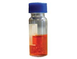 LCGC Screw Top Vials, Glass, 9 mm Short Thread, 2 mL, with Label Area, PTFE/Silicone Septum; 100/pk