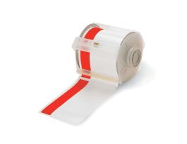 All Weather Permanent Adhesive Vinyl Label Tape for GlobalMark Printer - 4" Danger Header Stripe