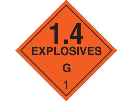 13 Explosives G 1 Sign, 10.75" H x 10.75" W x 0.1" D, Fiberglass