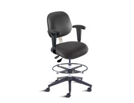VWR CHAIR W/CR FTRNG VNY BK 19-26IN SEAT