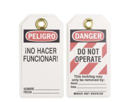 Bilingual DANGER Do Not Operate Lockout Tagout Tags Polyester 5.75x3 25PK
