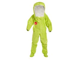 Tychem® 10000 Encapsulated Level B Suit. Expanded Back, Front Entry. Standard Visor,  Elastic Wrists. Attached Socks. Taped Seams, 1/CS, Lime