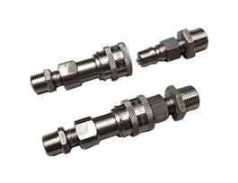 Conversion Kit for Normal Phase Solvents, Male and Female Quick Disconnects Compatible with 1/4" NPT(M) Manifold, 316 SS and PTFE; 1/EA