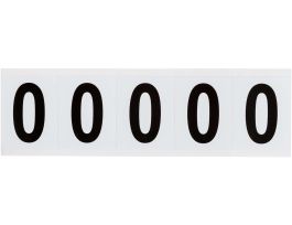 Vinyl 1.938 in Numbers and Letters Black on White 0 Card of 5 Labels