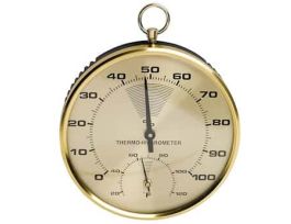 DURAC Thermometer-Hygrometer; 0/120C, 0/100 Percent Humidity Range, Stainless Steel