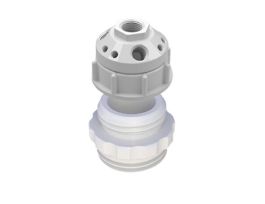 Solvent Waste Manifold, PTFE, 2" Coarse, 1x1/2"NPT, 3x1/4"NPT, 6x1/4-28UNF; 1ea