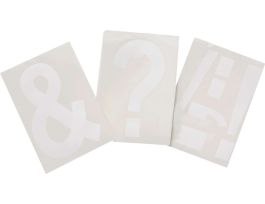 ToughStripe® Floor Marking Polyester 8 in Label Assorted Punctuation White 20/PK