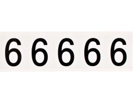 Vinyl 1.938 in Numbers and Letters Black on White 6 Card of 5 Labels