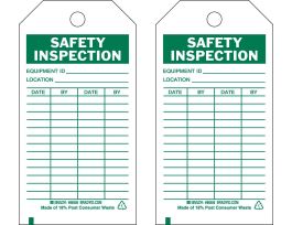 Tag Polyester 5.75 x 3  Green on White 10/PK