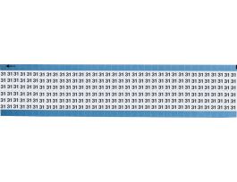Numerical Wire Markers Permanent Adhesive Vinyl 0.75 in H Legend: 31, 1800 Total