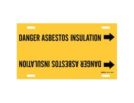 DANGER ASBESTOS INSULATION Pipe Marker, 24" W, Fits Pipes 8" Dia. Thru 9.875" Dia.