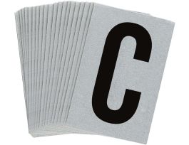 BradyLite 1 in Reflective Numbers Black on Silver, C 25/PK